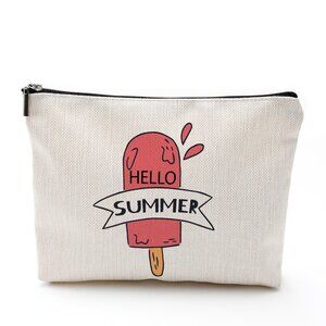 Cotton Linen Zipper Cosmetic Bag